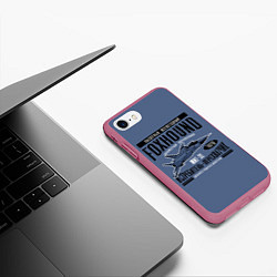 Чехол iPhone 7/8 матовый Миг-31 гончая, цвет: 3D-малиновый — фото 2