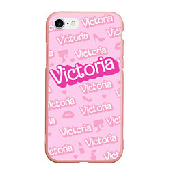 Чехол iPhone 7/8 матовый Виктория - паттерн Барби розовый