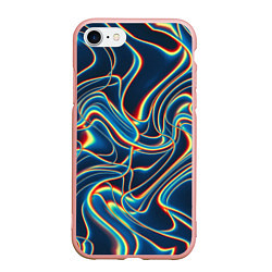 Чехол iPhone 7/8 матовый Abstract waves, цвет: 3D-светло-розовый