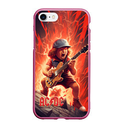 Чехол iPhone 7/8 матовый ACDC fire rock