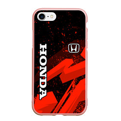 Чехол iPhone 7/8 матовый Honda - красная абстракция