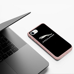 Чехол iPhone 7/8 матовый Jaguar sport brend, цвет: 3D-светло-розовый — фото 2