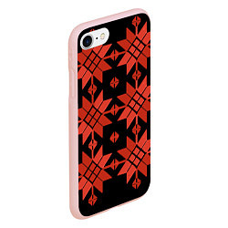 Чехол iPhone 7/8 матовый Удмуртский - вертикаль black, цвет: 3D-светло-розовый — фото 2