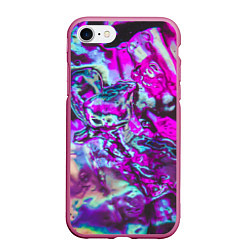 Чехол iPhone 7/8 матовый Жидкое буйство красок, цвет: 3D-малиновый