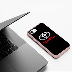 Чехол iPhone 7/8 матовый Toyota sport car, цвет: 3D-светло-розовый — фото 2