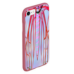 Чехол iPhone 7/8 матовый Розовые прожилки, цвет: 3D-малиновый — фото 2