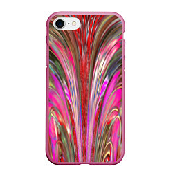 Чехол iPhone 7/8 матовый Размытый узор с розовыми и серыми тонами, цвет: 3D-малиновый