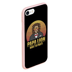 Чехол iPhone 7/8 матовый Папа лев выходит на вечеринку, цвет: 3D-светло-розовый — фото 2