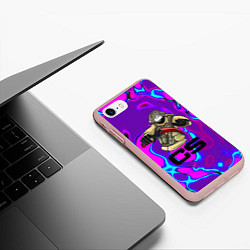 Чехол iPhone 7/8 матовый Cs go neon skin, цвет: 3D-светло-розовый — фото 2