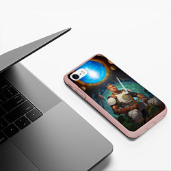 Чехол iPhone 7/8 матовый Гачимучи Билли Харингтон рыцарь, цвет: 3D-светло-розовый — фото 2