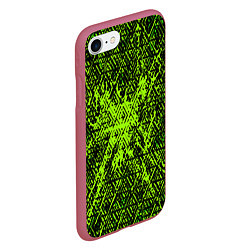 Чехол iPhone 7/8 матовый Зелёная глитч инфекция, цвет: 3D-малиновый — фото 2