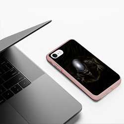 Чехол iPhone 7/8 матовый Чужой ксеноморф, цвет: 3D-светло-розовый — фото 2