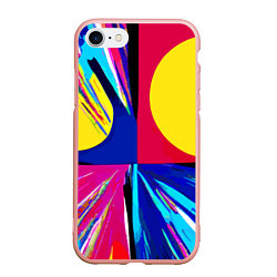 Чехол iPhone 7/8 матовый Pop art composition - neural network, цвет: 3D-светло-розовый