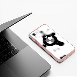 Чехол iPhone 7/8 матовый Bmw black steel, цвет: 3D-светло-розовый — фото 2