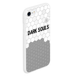 Чехол iPhone 7/8 матовый Dark Souls glitch на светлом фоне: символ сверху, цвет: 3D-белый — фото 2