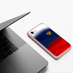 Чехол iPhone 7/8 матовый Символика России герб, цвет: 3D-светло-розовый — фото 2