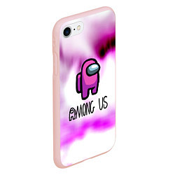 Чехол iPhone 7/8 матовый Among us game pink, цвет: 3D-светло-розовый — фото 2