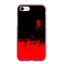 Чехол iPhone 7/8 матовый Rainbow Six красные краски, цвет: 3D-малиновый