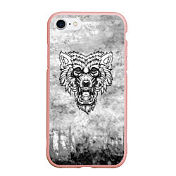 Чехол iPhone 7/8 матовый Texture - Злой волк
