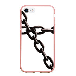 Чехол iPhone 7/8 матовый Цепью скованы, цвет: 3D-светло-розовый