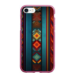Чехол iPhone 7/8 матовый Этнический орнамент в вертикальную полоску