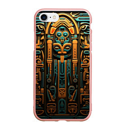 Чехол iPhone 7/8 матовый Орнамент в египетском стиле, бюст Нефертити