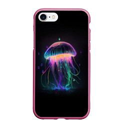 Чехол iPhone 7/8 матовый Свет медузы, цвет: 3D-малиновый
