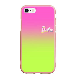 Чехол iPhone 7/8 матовый Барби: градиент розовый и ярко-зеленый, цвет: 3D-светло-розовый