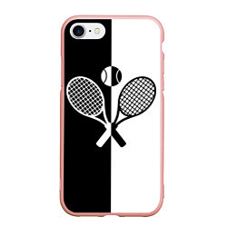Чехол iPhone 7/8 матовый Теннис - чёрно белое