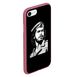 Чехол iPhone 7/8 матовый Che Guevara - Hasta La Victoria, цвет: 3D-малиновый — фото 2