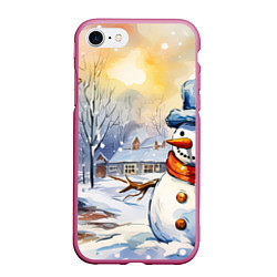 Чехол iPhone 7/8 матовый Снеговик новый год
