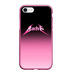 Чехол iPhone 7/8 матовый Барби - стиль металлики: градиент, цвет: 3D-малиновый