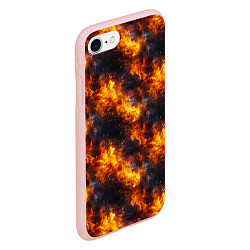 Чехол iPhone 7/8 матовый Пламя огня паттерн, цвет: 3D-светло-розовый — фото 2