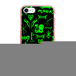 Чехол iPhone 7/8 матовый Berserk neon green, цвет: 3D-светло-розовый