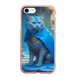 Чехол iPhone 7/8 матовый Снежный кот, цвет: 3D-светло-розовый