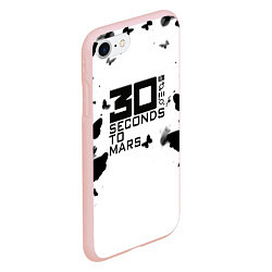 Чехол iPhone 7/8 матовый 30 Second to mars buterfly, цвет: 3D-светло-розовый — фото 2