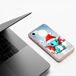 Чехол iPhone 7/8 матовый Милый дракончик новый год, цвет: 3D-светло-розовый — фото 2