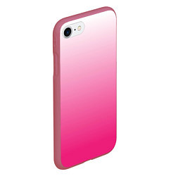 Чехол iPhone 7/8 матовый Бело-розовый градиент, цвет: 3D-малиновый — фото 2