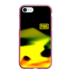 Чехол iPhone 7/8 матовый PUBG gold abstraction steel geometry, цвет: 3D-малиновый