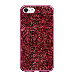 Чехол iPhone 7/8 матовый Чёрные и красные мазки, цвет: 3D-малиновый