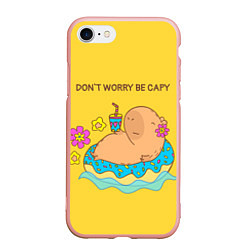 Чехол iPhone 7/8 матовый Капибара dont worry be capy