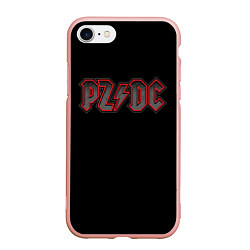 Чехол iPhone 7/8 матовый PZDC - ACDC, цвет: 3D-светло-розовый