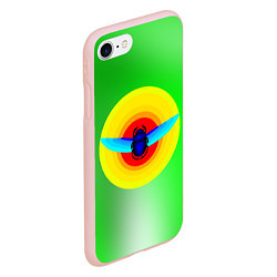 Чехол iPhone 7/8 матовый Скарабей в желтом круге, цвет: 3D-светло-розовый — фото 2