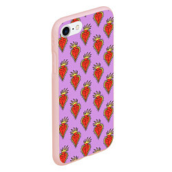 Чехол iPhone 7/8 матовый Причудливые сердца, цвет: 3D-светло-розовый — фото 2