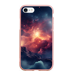 Чехол iPhone 7/8 матовый Космические облака, цвет: 3D-светло-розовый