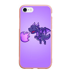 Чехол iPhone 7/8 матовый Милый огнедышащий дракончик, цвет: 3D-светло-розовый