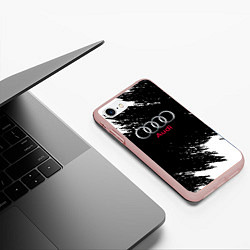 Чехол iPhone 7/8 матовый AUDI sport краски, цвет: 3D-светло-розовый — фото 2