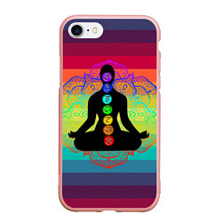 Чехол iPhone 7/8 матовый Символ кундалини йоги - чакры исцеления