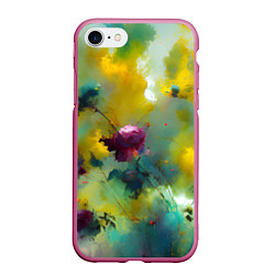 Чехол iPhone 7/8 матовый Абстрактные розы в пятнах краски