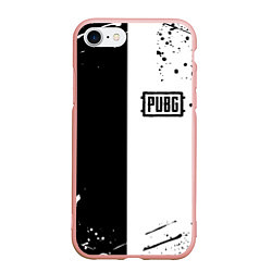 Чехол iPhone 7/8 матовый Pubg чернобелые краски, цвет: 3D-светло-розовый